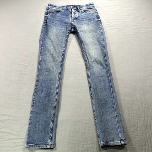 Ksubi Van Winkle Metro Jeans Mens 29 Blue Denim Button Fly Stretch Skinny